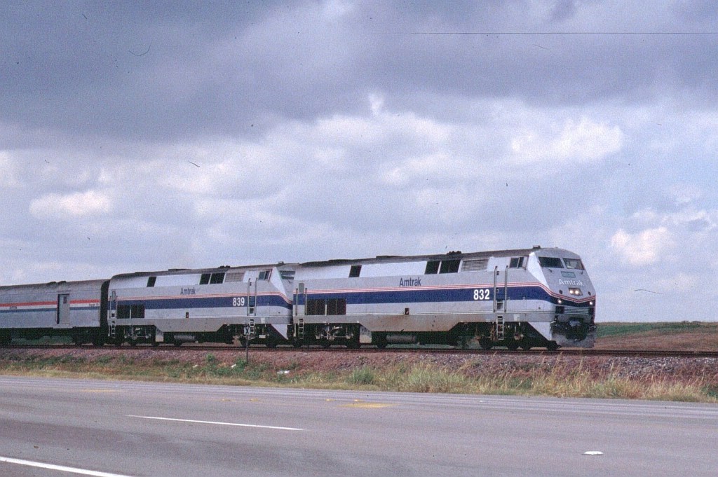 EB Sunset Limited running away from a brewing storm